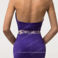 Grace Karin Halter Backless Elegant Lila Split Abendkleider Sequins Perlen Meerjungfrau langen formalen Kleid CL007595-1